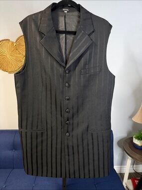 Men's Black Striped Successo UOMO by Phita Vest Blazer size 40L